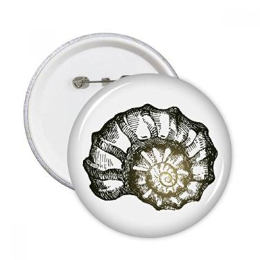 Imagem de Broche redondo preto com estampa de caracol da vida marinha e botões, decoração de acessório, 5 peças