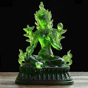 Imagem de Decoração De Estátua De Buda De Tara Verde, Templo, Salão Budista, Adoração Em Casa, Estátua De Buda De Consagração Tântrica Tibetana,12,5 Cm * 10 Cm * 18 Cm,Remarkable88