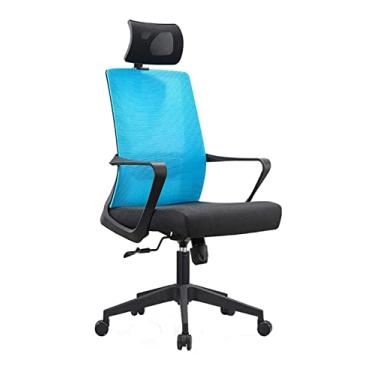 Imagem de cadeira de escritório Cadeira de computador Escrivaninha de escritório ergonômica Cadeira pública Cadeira de rede com encosto alto Cadeira de apoio de cabeça Cadeira de jogos (cor: azul) needed