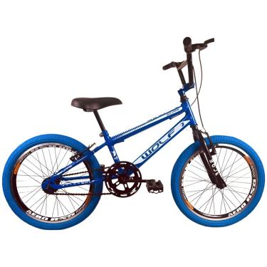 Imagem de Bicicleta Infantil Aro 20 Cross Bmx - Pneu Azul Wolf Bikes