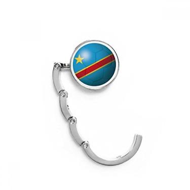 Imagem de Gancho de mesa de futebol americano da bandeira nacional do Congo com fecho decorativo dobrável