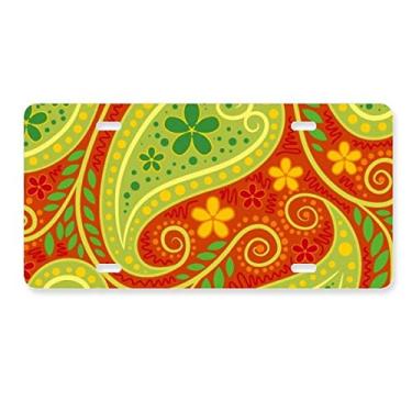 Imagem de DIYthinker Impressão de tecido colorido folha arte placa de licença decoração aço inoxidável automóvel etiqueta
