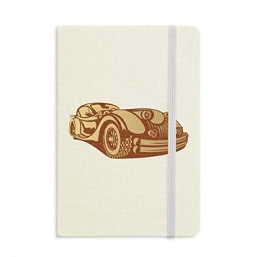 Imagem de Caderno clássico vermelho marrom com desenho de carros, capa dura em tecido oficial