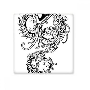 Imagem de Pintura de linha dragão cultura chinesa arte cerâmica azulejo brilhante decalque pedra adornada tijolo vitrificado