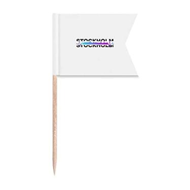 Imagem de Urban Radio Stockholm Bandeiras de palitos de construção para placa de queijo de bolo de festa