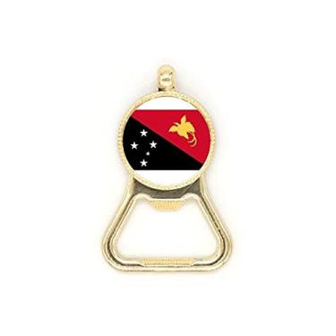 Imagem de Chaveiro de aço inoxidável com a bandeira nacional da Oceania Country abridor de garrafas de cerveja Papua Nova Guiné