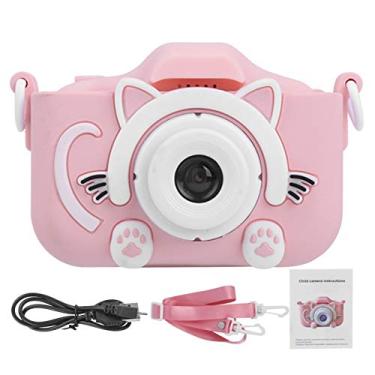 Imagem de Asixxsix Brinquedo para câmera infantil, durável e adorável ABS Cartoon Digital DV, para crianças que tiram fotos, brinquedo, presente de aniversário (rosa)