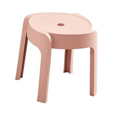 Imagem de Banquinho para sapatos, leve, confortável, ergonômico, multifuncional, resistente, para crianças, para, para quarto, cozinha, ROSA