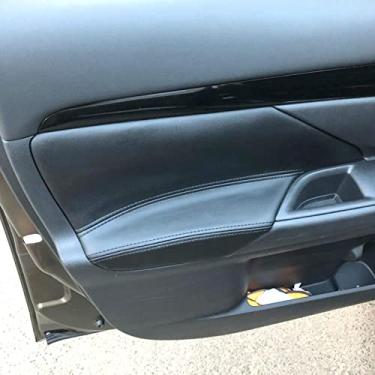 Imagem de MIVLA 4 peças de couro macio interior do carro porta braço apoio de braço capa guarnição, apto para mitsubishi outlander 2014 2015 2016 2017 2018
