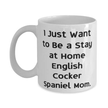 Imagem de Cocker Spaniel Epic English Cocker Gifts, I Just Want to Be a Stay at Home Cocker inglês, brilhante caneca de 325 ml para cachorro mãe de amigos