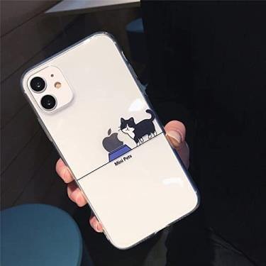 Imagem de Estojo transparente bonito de animal de desenho animado para iPhone 13 Pro Max 12 Mini 11 X XS XR 7 8 Plus Casal Capa TPU transparente e macia, T3, para iPhone 6s
