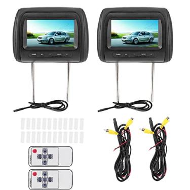 Imagem de Reprodutor de DVD portátil duplo Terisass reprodutor de vídeo de apoio de cabeça de carro 7 em hd lcd digital touch screen usb/sd/tv carro mp5 player
