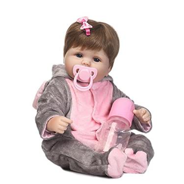 Imagem de Brastoy Boneca Menina Bebê Reborn de Silicone Pode Tomar Banho 48cm (Menina Elefante 48cm)