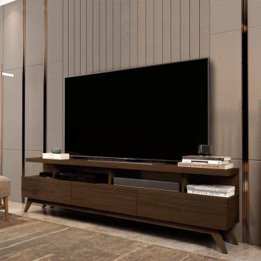 Imagem de Rack Bancada Retrô 1,8m 3 Gavetas para TVs Até 75 Polegadas - Vivare Wood - Cedro