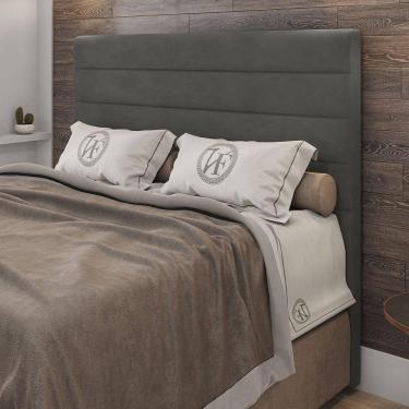 Imagem de Cabeceira King Size Napoli 193cm Veludo Cinza c/ Frame Italian Flex
