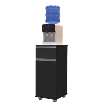 Imagem de Armário Balcão Multiuso Suporte Bebedouro 1 porta 1 gaveta Alaska Preto J&a