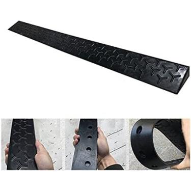 Imagem de Rampas De Meio-fio De Borracha Sólida, Rampas De Carga Para Veículos Pesados ​​de 3 A 5 Cm De Altura, Rampas De Carga Para Veículos De Entrada De Automóveis, Empilhadeiras Atingidas/,100X6X2Cm,Str