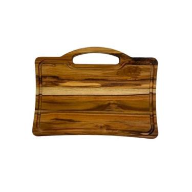 Imagem de Tábua de Cortar e Servir Cozinha com Alça Carne Churrasco Madeira II - Le Requena