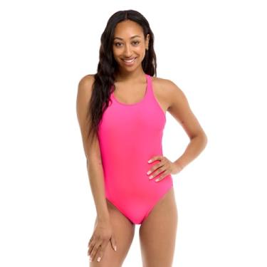 Imagem de Body Glove Maiô feminino liso Smoothies Mylene liso com costas nadador, Chiclete, M