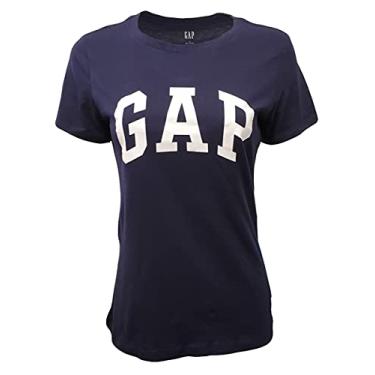 Imagem de GAP Womens Logo T-Shirt (Small, Navy (White Logo))