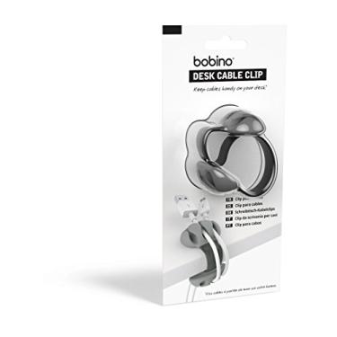 Imagem de Bobino Clipe para cabo de mesa – Preto – Organizador elegante de cabos e cabos