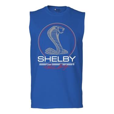 Imagem de Camiseta masculina Shelby Cobra Legendary Racing Performance Muscle Car GT500 GT Powered by Ford, Azul, M