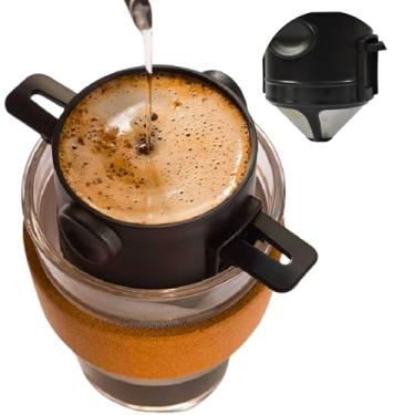 Imagem de Filtro de café dobrável portátil suporte de café reutilizável suporte de funil cestas suporte dobrável gotejador de café