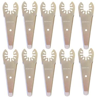 Imagem de HEMUNC Lâminas raspadoras de ferramentas oscilantes de 10 peças, ajuste universal, lâminas raspadoras multiferramentas, compatíveis com Dewalt Dremel Rockwell Makita Bosch Fein Multimaster Milwaukee Porter Cable Ridgid Ryobi