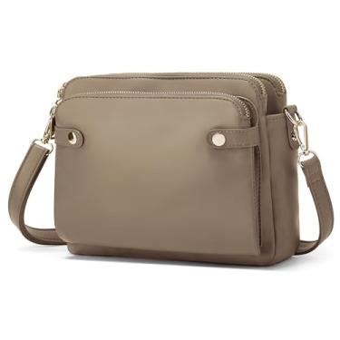 Imagem de Bolsas transversais para mulheres, bolsa de ombro de três camadas, couro vegano, vários compartimentos, bolsas, bolsa, bolsa Hobo Clutch 2024, Verde militar