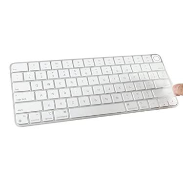 Imagem de Allinside Capa de teclado de silicone para teclado iMac Magic A2449/A2450, película protetora para teclado sem fio iMac 24 polegadas lançado em 2021, layout dos EUA, transparente