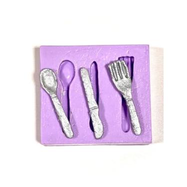 Imagem de Confeitaria dos moldes, F172 MOLDE DE SILICONE TALHERES CONFEITARIA BISCUIT