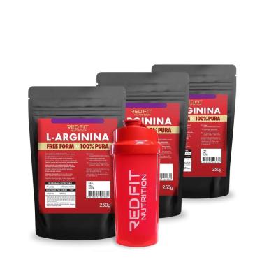 Imagem de Kit Red Fit Nutrition L-Arginina 250g ( 3 Unidades ) - 250 Doses-Feminino