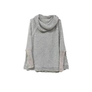 Imagem de Poncho Feminino Tricot Linha Premium Manga Longa Moderno Top-Feminino