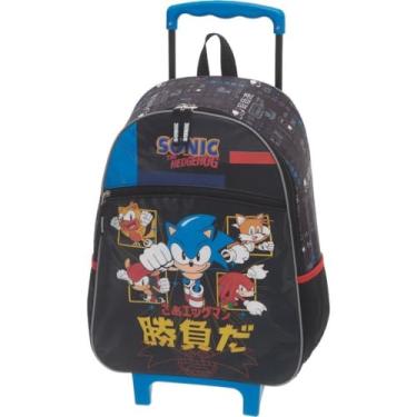 Imagem de Mochila Escolar, Infantil, com Rodinha, Sonic Go Fast - Pacific
