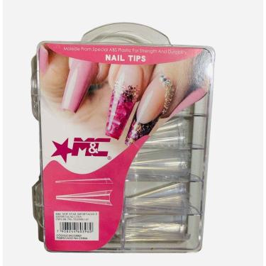 Imagem de Tips Vamp Stiletto Transparente Unha Postiça De Gato 100Un