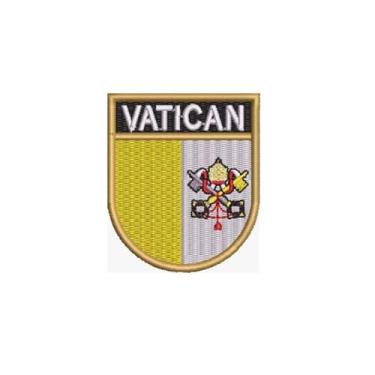 Imagem de BP0060E-011 Bandeira Vaticano Patch Bordado 5,7×6,8cm (D) Matriz Para Bordar)