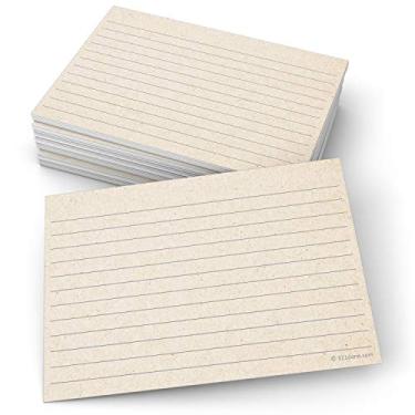 Imagem de 321Done Cartões pautados rústicos – feitos nos EUA – Grande 10 x 15 cm (conjunto de 50), marrom Kraft, cartões pautados dupla face, cartolina grossa resistente, cartões simples bonitos com linhas