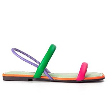 Imagem de Sandália Rasteira Feminina Dakota Torvy Holly Multicolor Bico Quadrado 9440 9442