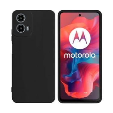 Imagem de Capa Capinha Slim Fosca Aveludada Luxo Para Motorola Moto G04 G04S / Moto G24 (PRETO)