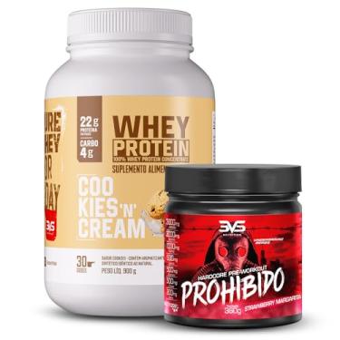 Imagem de 3VS Nutrition Combo Pré Treino Prohibido 360g + Whey Protein Concentrado 900g Sabor Cookies