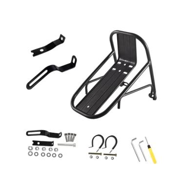 Imagem de rockible Cremalheira dianteira da bicicleta liga de alumínio mountain bike carga bagageiro rack, cremalheira de carga dianteira da bicicleta, com ferramenta