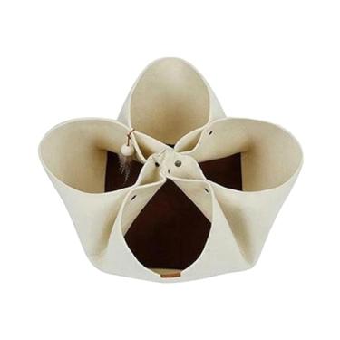 Imagem de IEUDNS Gato túnel esteira brinquedos do gato dobrável durável gato esconderijo gato cama túnel gato diy esteira do gato para pequenos animais, branco