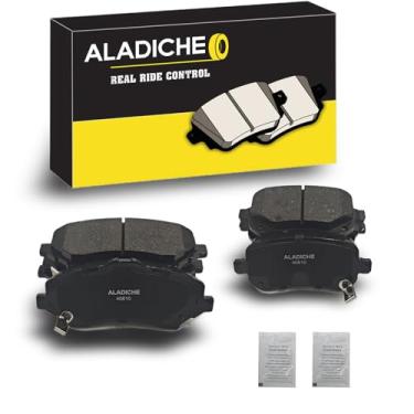 Imagem de ALADICHE Conjunto de pastilhas de freio a disco de cerâmica dianteiras traseiras compatível com 2008-2012 para Chrysler Town Country, 2008-2012 para Dodge Grand Caravan, 2009-2013 para Dodge Journey,