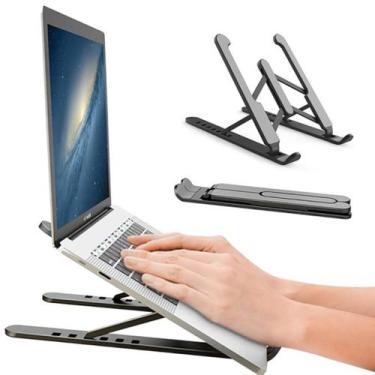 Imagem de Suporte Notebook Ergonômico Ajustável, Dobravel, Plastico Resistente A