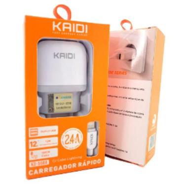 Imagem de Carregador de Celular 2.4A 12W Kaidi KD-556 V8
