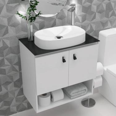 Imagem de Gabinete Armário Para Banheiro Aço 60x36 Zeus Com Cuba De Apoio - BELT