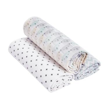 Imagem de Cueiro Flanelado Papi Baby 100% Algodão 1,00x80cm Kit C/ 3 Unidades, N