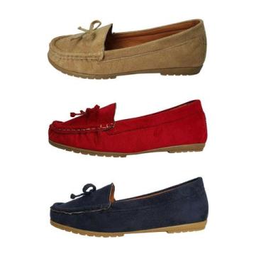 Imagem de Kit Sapatilha Mocassim Costurado A Mão 3 Pares Moda Pé 2, 37, Nude, Pr