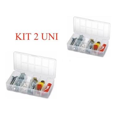 Imagem de kit 2 Caixa Organizadora De Plástico Com Divisórias - P - nitron