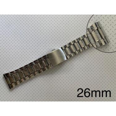Imagem de 2 Pulseiras de Aço Prateada Terminal Reto 26mm - Universal